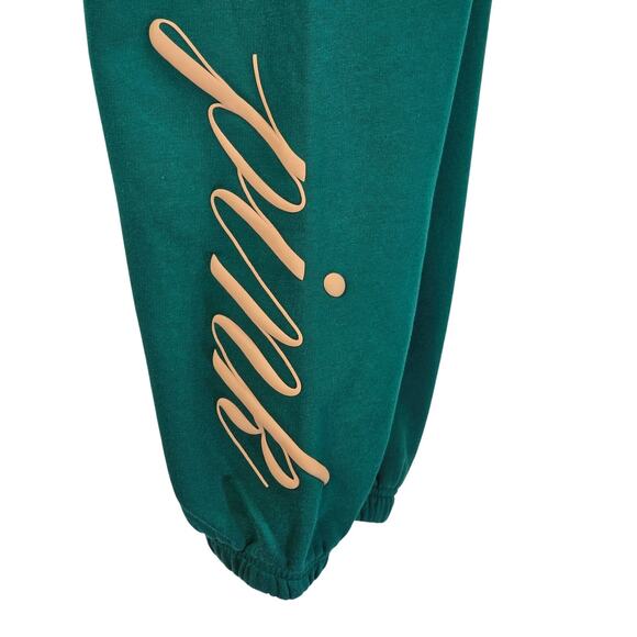 Victoria Secret Pink Green Gold Logo Athletic Atleisure Women's Sweatpants L - Picture 4 of 6